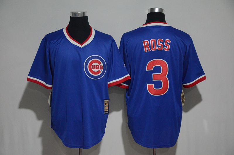 2017 MLB Chicago Cubs #3 Ross Blue Throwback Jersey->atlanta braves->MLB Jersey